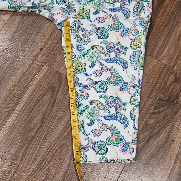 Talbots 12p Perfect Skimmer Capri Paisley Print Blue yellow - Picture 7 of 7